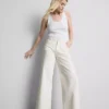Katoenen denim jeans met middelhoge taille en wijde pijpen