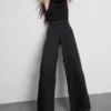 Katoenen denim jeans met middelhoge taille en wijde pijpen