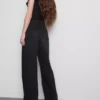 Katoenen denim jeans met middelhoge taille en wijde pijpen