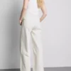 Katoenen denim jeans met middelhoge taille en wijde pijpen