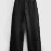 Katoenen denim jeans met middelhoge taille en wijde pijpen
