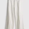 Katoenen denim jeans met middelhoge taille en wijde pijpen