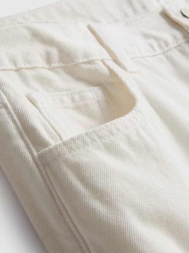 Katoenen denim jeans met middelhoge taille en wijde pijpen