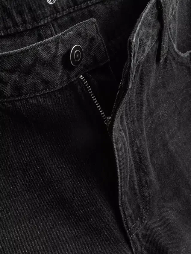 Katoenen denim jeans met middelhoge taille en wijde pijpen