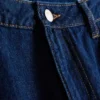 Katoenen denim jeans met middelhoge taille en wijde pijpen