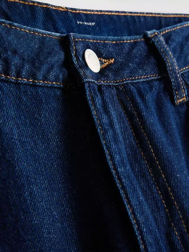 Katoenen denim jeans met middelhoge taille en wijde pijpen