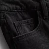 Katoenen denim jeans met middelhoge taille en wijde pijpen