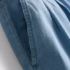 Katoenen denim jeans met plooien en wijde pijpen