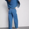 Katoenen denim joggingbroeken met taps toelopende pijpen