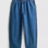 Katoenen denim joggingbroeken met taps toelopende pijpen
