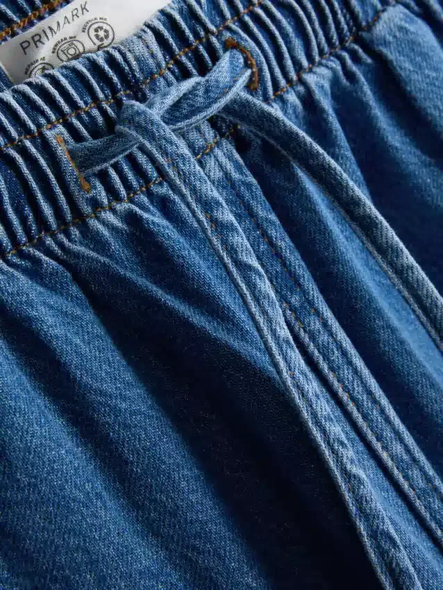 Katoenen denim joggingbroeken met taps toelopende pijpen