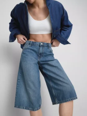 Katoenen denim-short