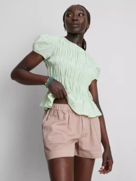 Katoenen denim utility-Shorts