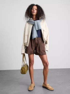 Katoenen denim utility-Shorts