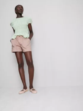 Katoenen denim utility-Shorts