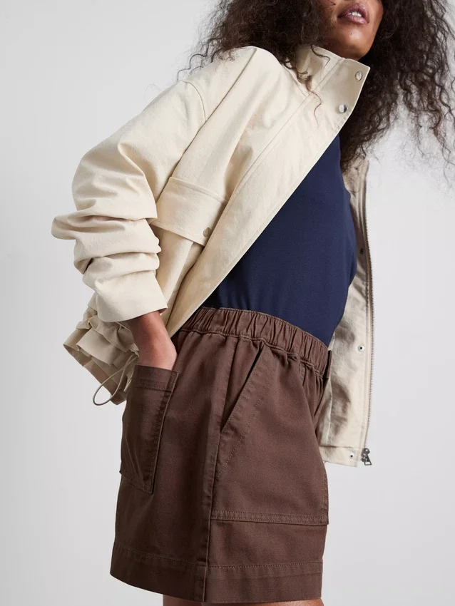 Katoenen denim utility-Shorts