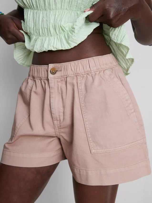Katoenen denim utility-Shorts