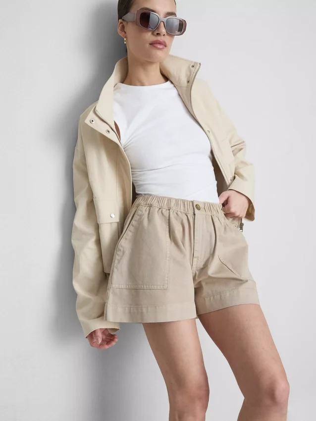 Katoenen denim utility-Shorts