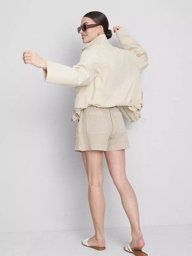 Katoenen denim utility-Shorts