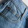 Katoenen denimjeans met middelhoge taille en rechte pijpen
