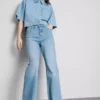 Katoenen denimjeans met rechte pijpen
