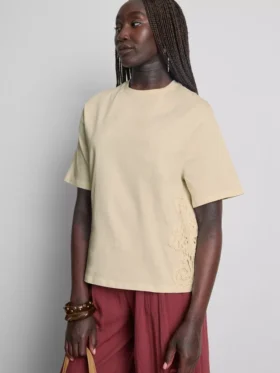Katoenen gehaakt T-shirt met korte mouwen