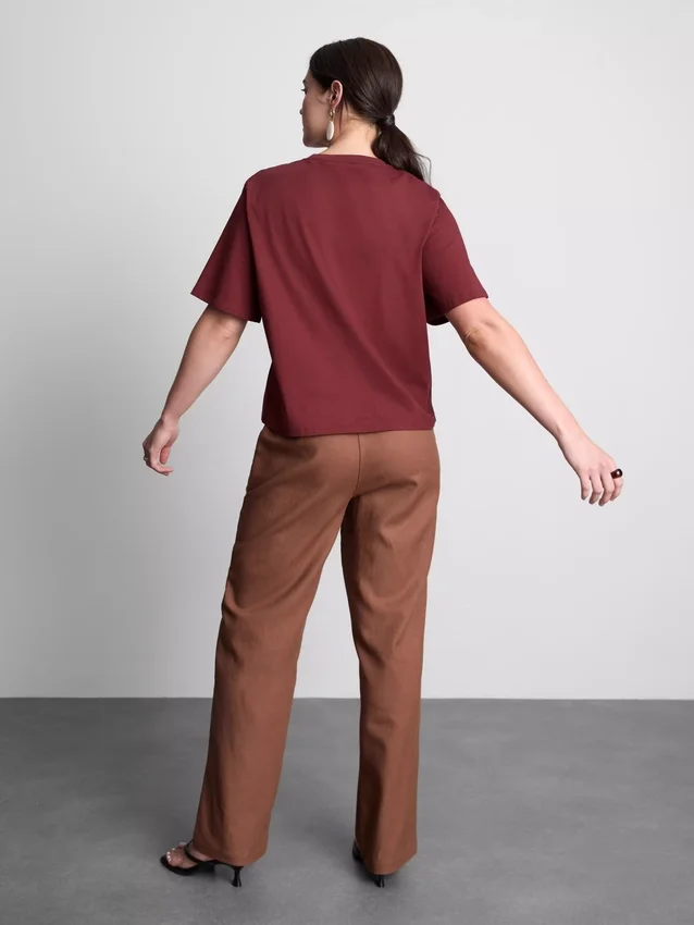 Katoenen gehaakt T-shirt met korte mouwen