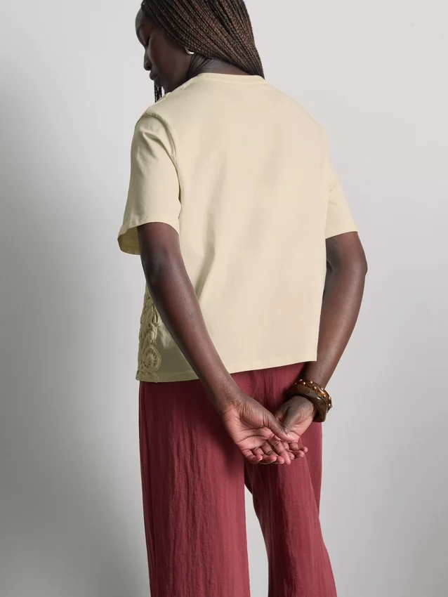 Katoenen gehaakt T-shirt met korte mouwen