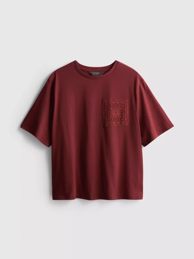 Katoenen gehaakt T-shirt met korte mouwen
