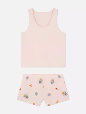 Katoenen hemdje, korte pyjama's