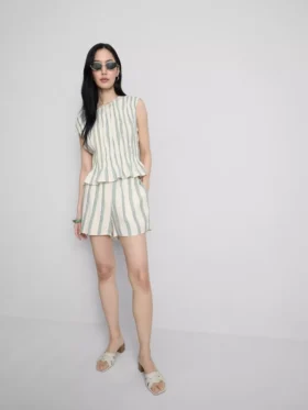 Katoenen mousseline-Shorts