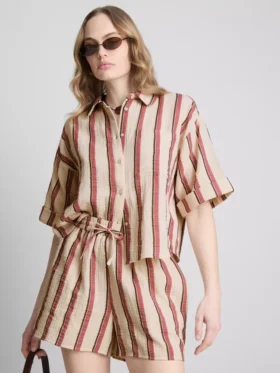 Katoenen mousseline-Shorts