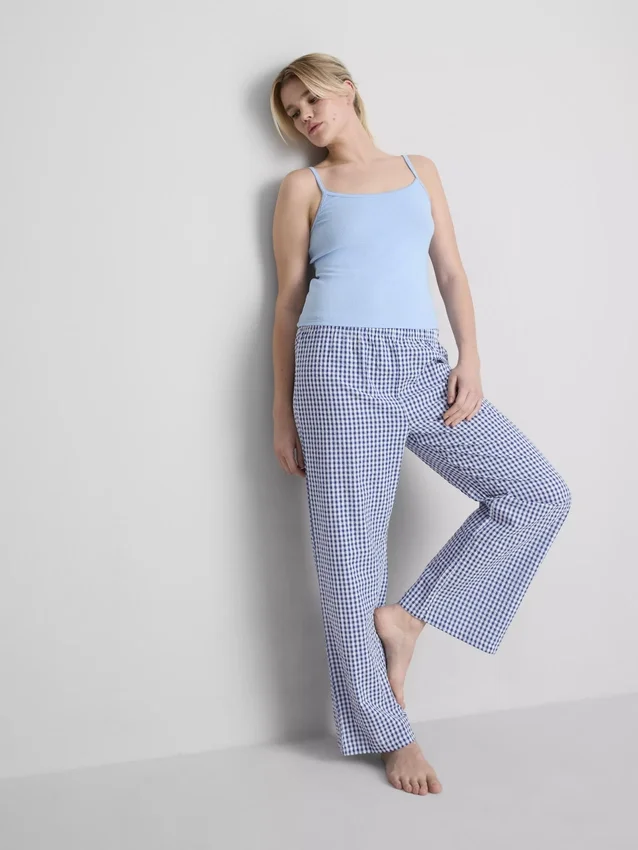 Katoenen pyjama-broek met gingham-ruitjes