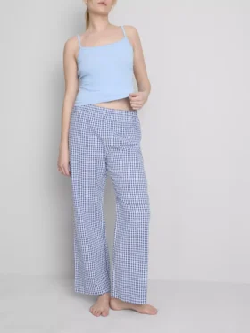 Katoenen pyjama-broek met gingham-ruitjes