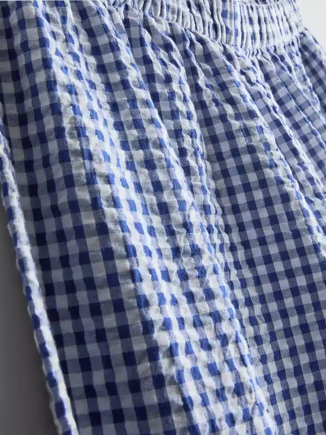 Katoenen pyjama-broek met gingham-ruitjes