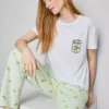 Katoenen pyjama's met ronde hals en print