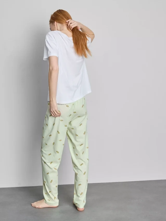 Katoenen pyjama's met ronde hals en print