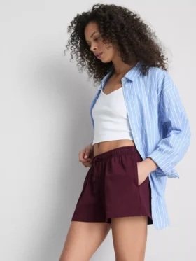 Katoenen relaxte shorts met trekkoord