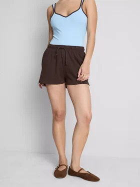 Katoenen relaxte shorts met trekkoord