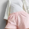 Katoenen relaxte shorts met trekkoord