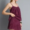 Katoenen shorts met hoge taille en borduursel