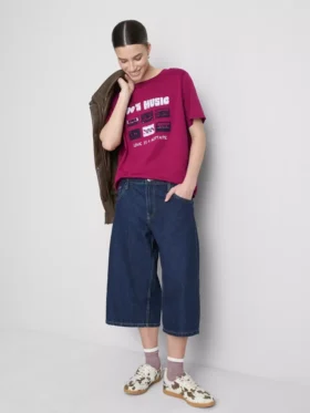 Katoenen T-shirt met korte mouwen en print