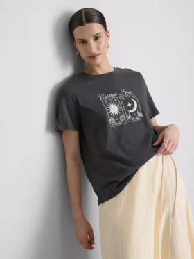 Katoenen T-shirt met korte mouwen en print