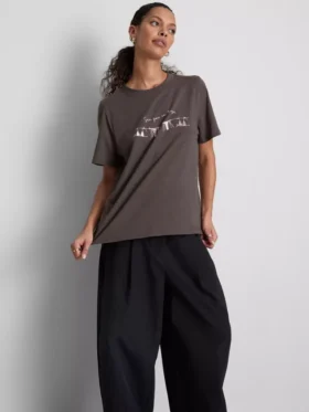 Katoenen T-shirt met korte mouwen en print