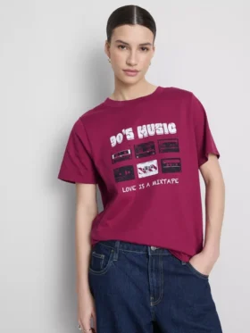 Katoenen T-shirt met korte mouwen en print