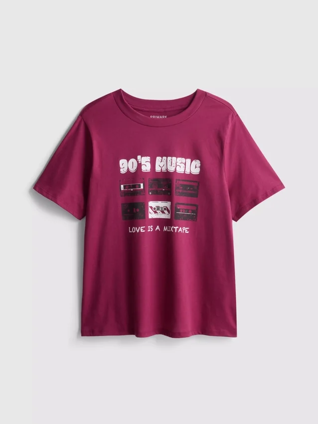 Katoenen T-shirt met korte mouwen en print
