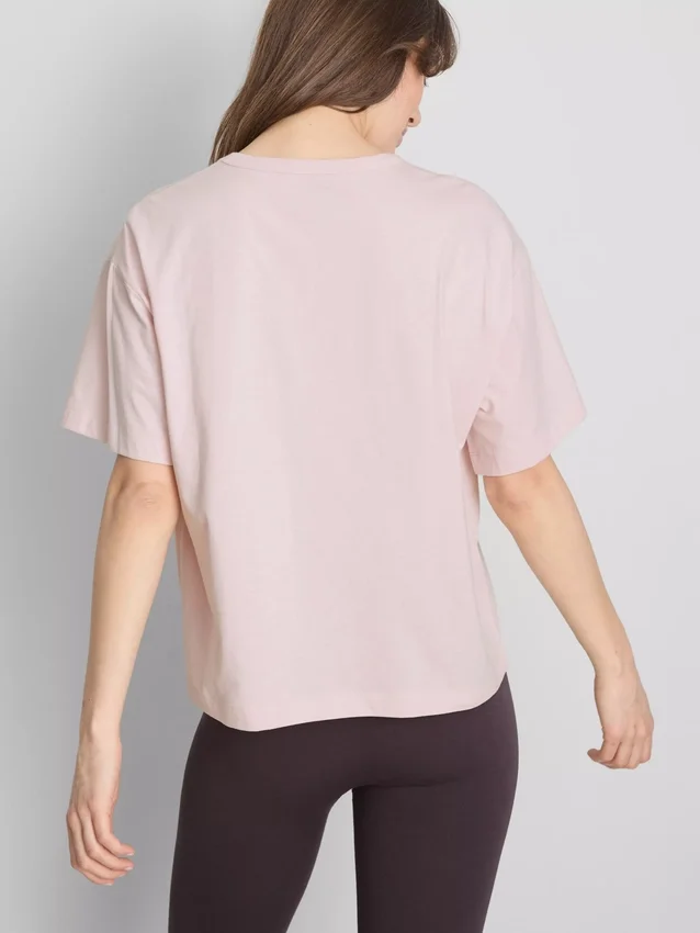 Katoenen T-shirt met ronde hals en boxy pasvorm