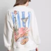 Katoenrijk sweatshirt met grafische martini-print