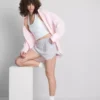 Katoenrijke jersey-short met knoopdetails