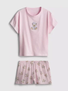Katoenrijke pyjama met korte broek en print